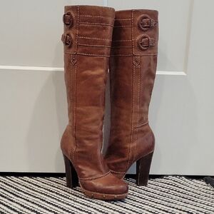 Frye Frankie Buckle Genuine Leather Boots